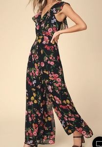 Lulus Blooming Love Floral Print Ruffled Jumpsuit